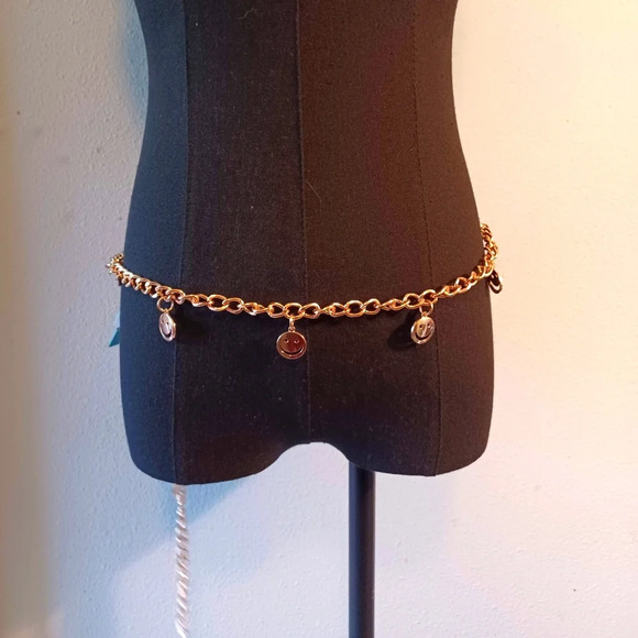 🍒 Wild Fable Gold Smiley Face Chain Belt - Picture 1 of 4